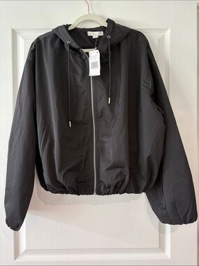 HYFVE Black Hooded Bomber Jacket with Zip